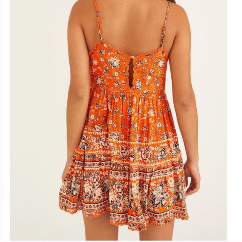 Urban outfitters Hanna Scallop Babydoll Floral Boho Peasant Hippie Dress SZ M - Picture 3 of 13